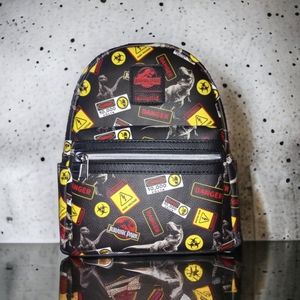 Loungefly Jurassic Park Signs Mini Backpack Entertainment Earth Exclusive